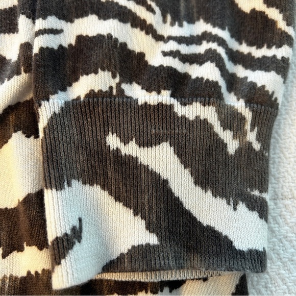 Lands' End Cardigan Sweater Zebra Print Black White Cotton Button Front size 2X - Picture 12 of 16